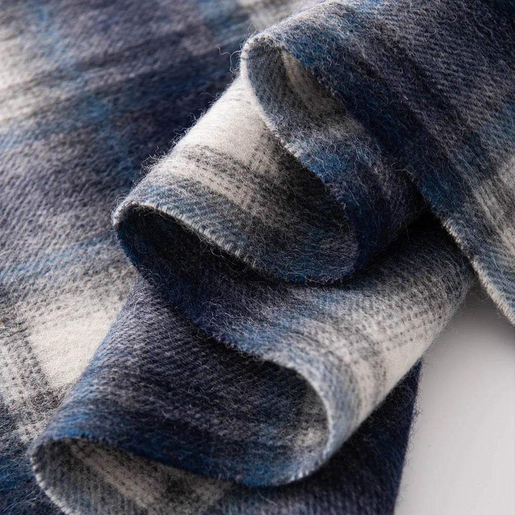 Brushed Plaid Wool Scarf