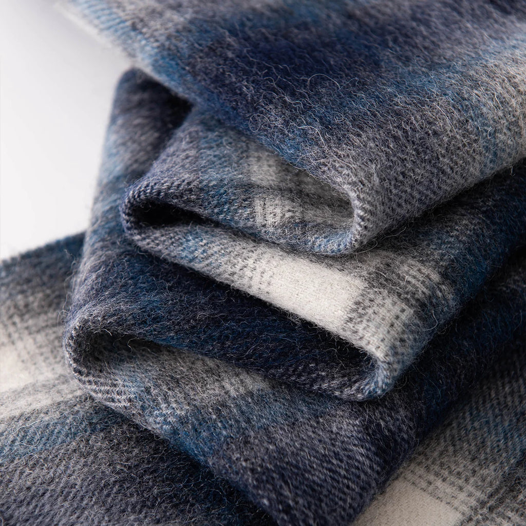 Brushed Plaid Wool Scarf
