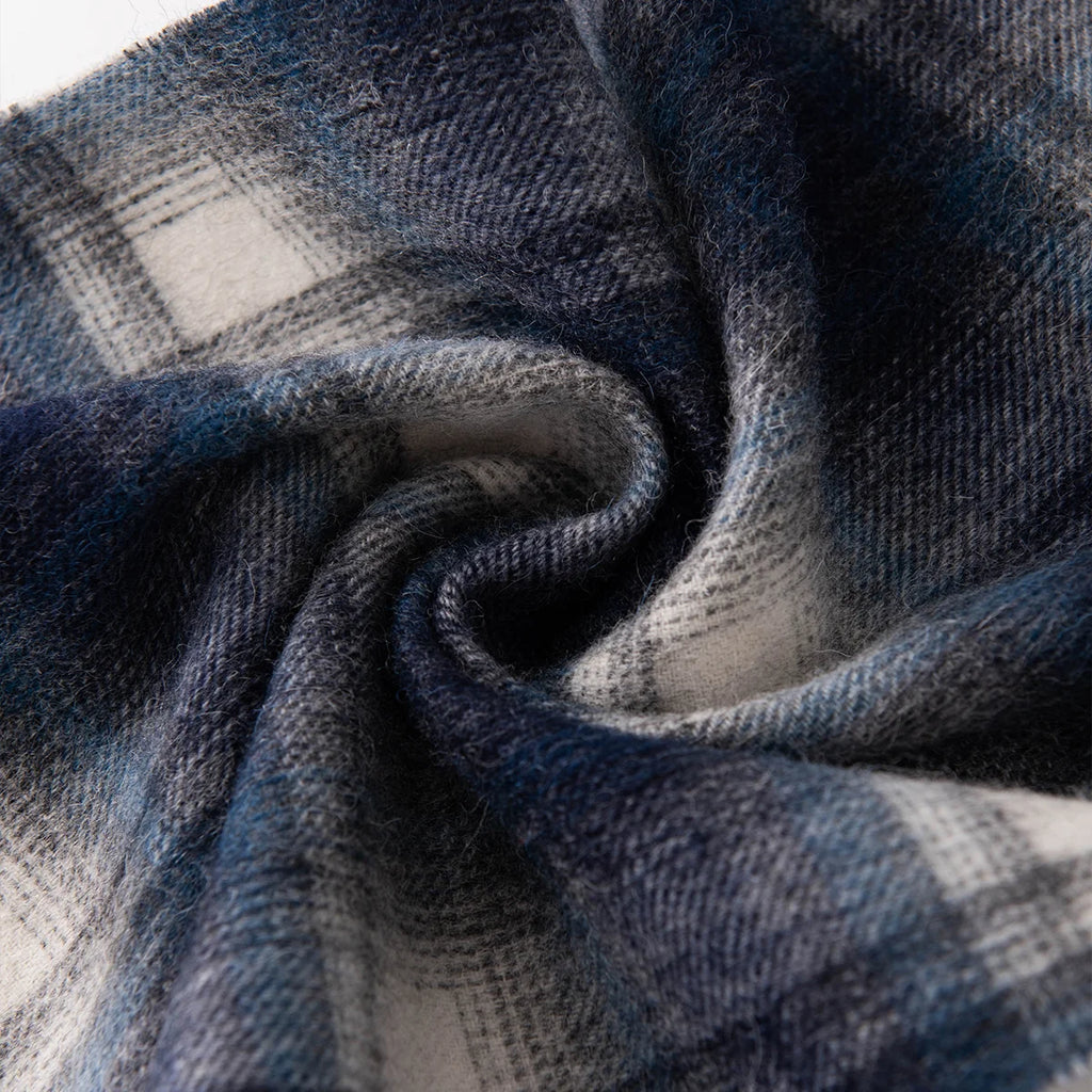 Brushed Plaid Wool Scarf
