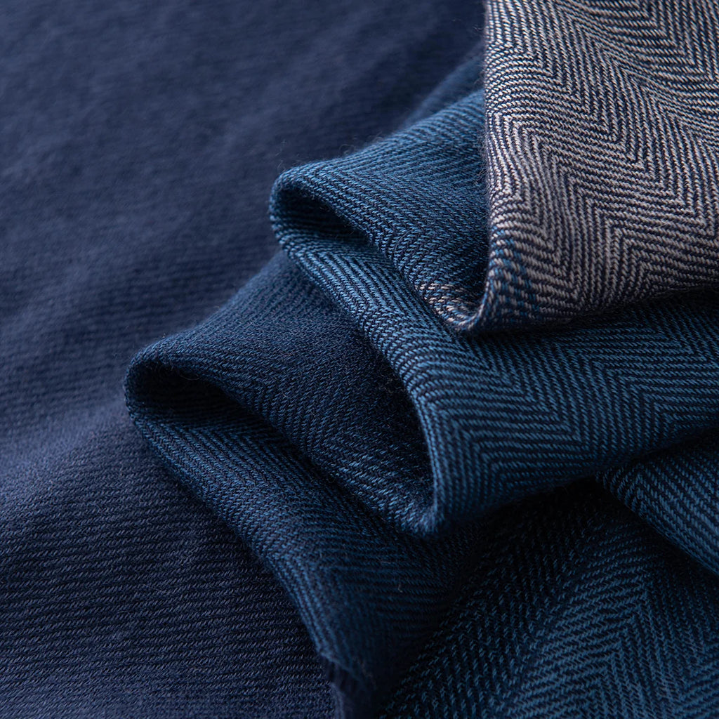 Herringbone Color Block Cashmere Scarf
