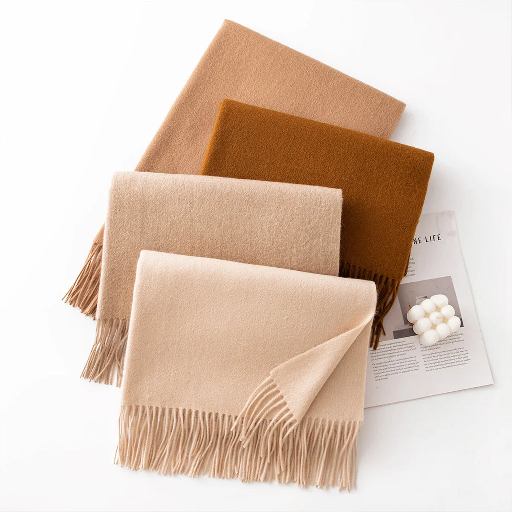 Heavyweight Brushed Fringe Cashmere Scarf