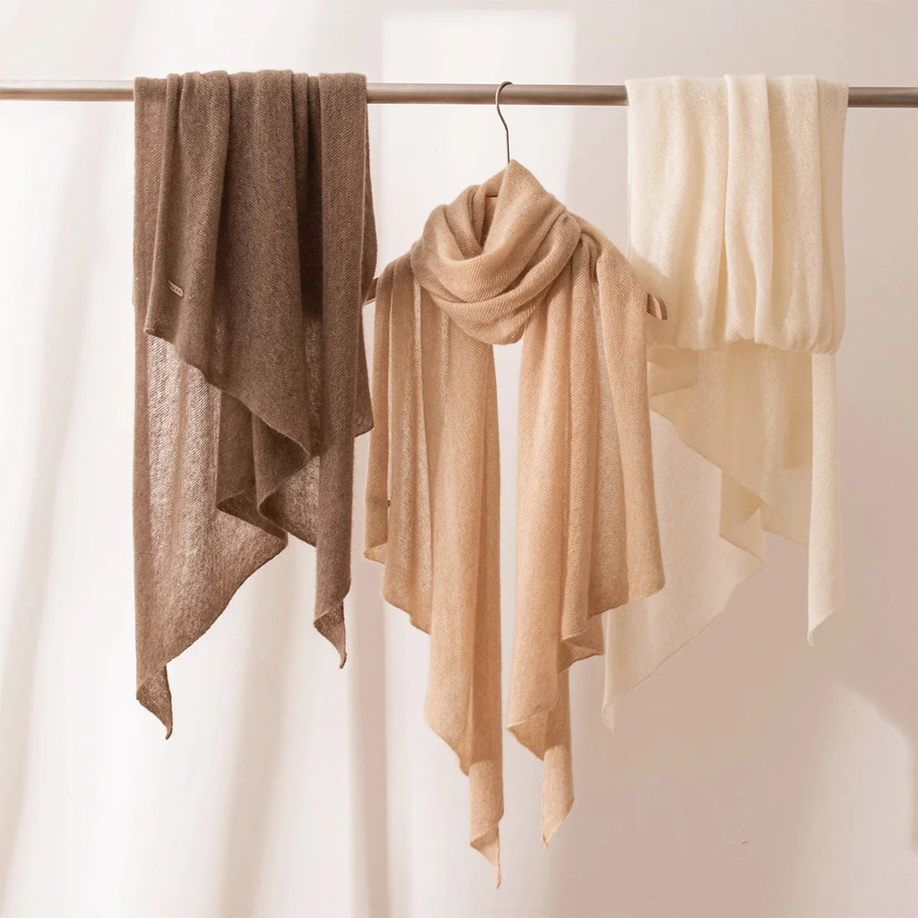 Fine Knit Oversized Cashmere Scarf
