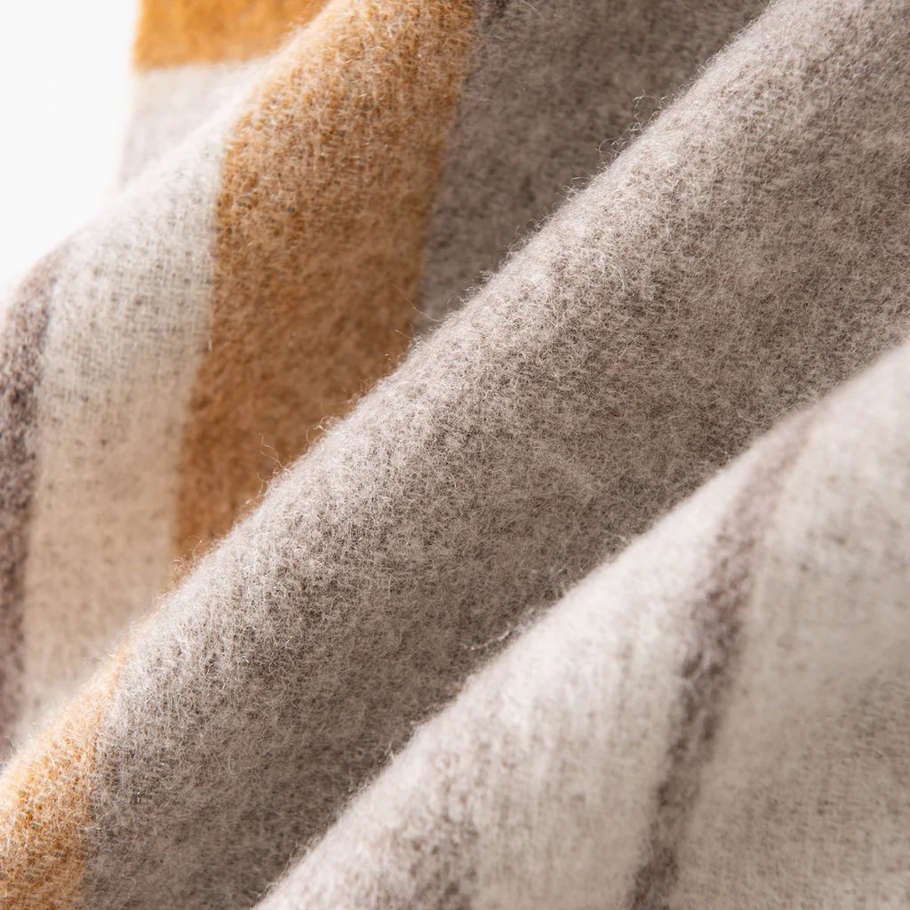 Brushed Overcheck Wool Scarf