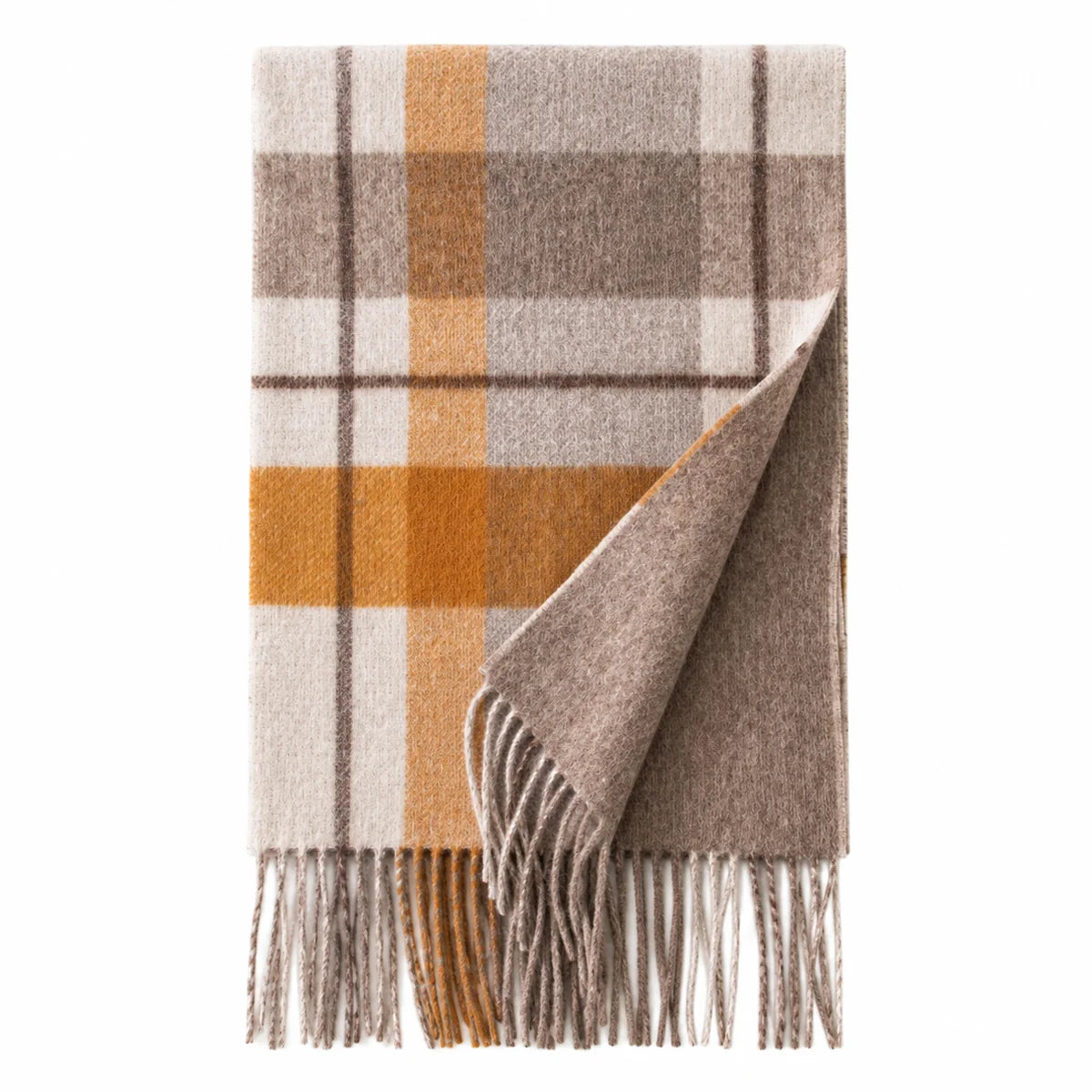 Brushed Overcheck Wool Scarf