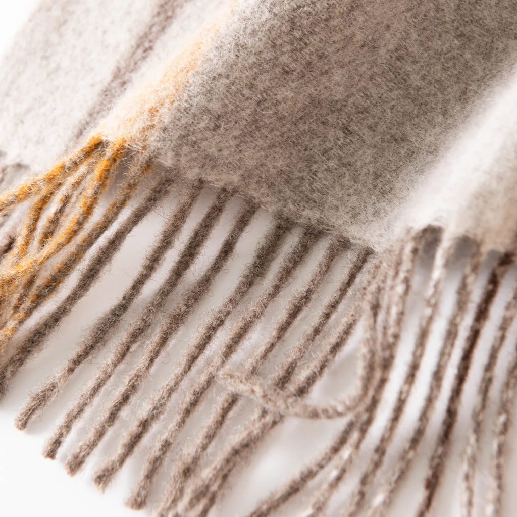 Brushed Overcheck Wool Scarf