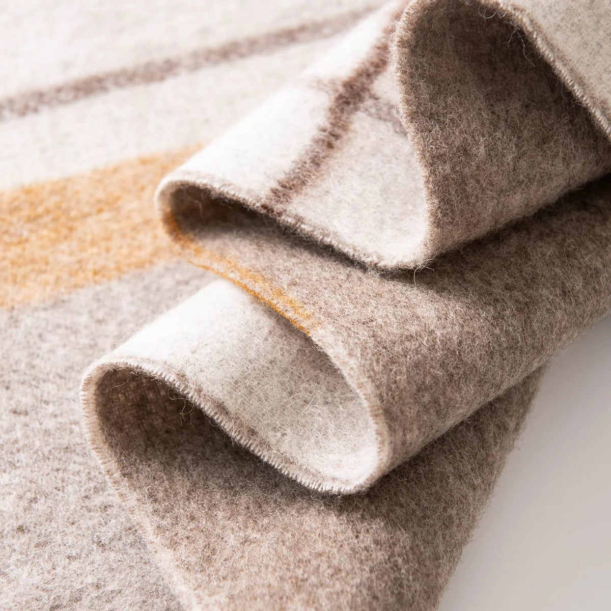 Brushed Overcheck Wool Scarf