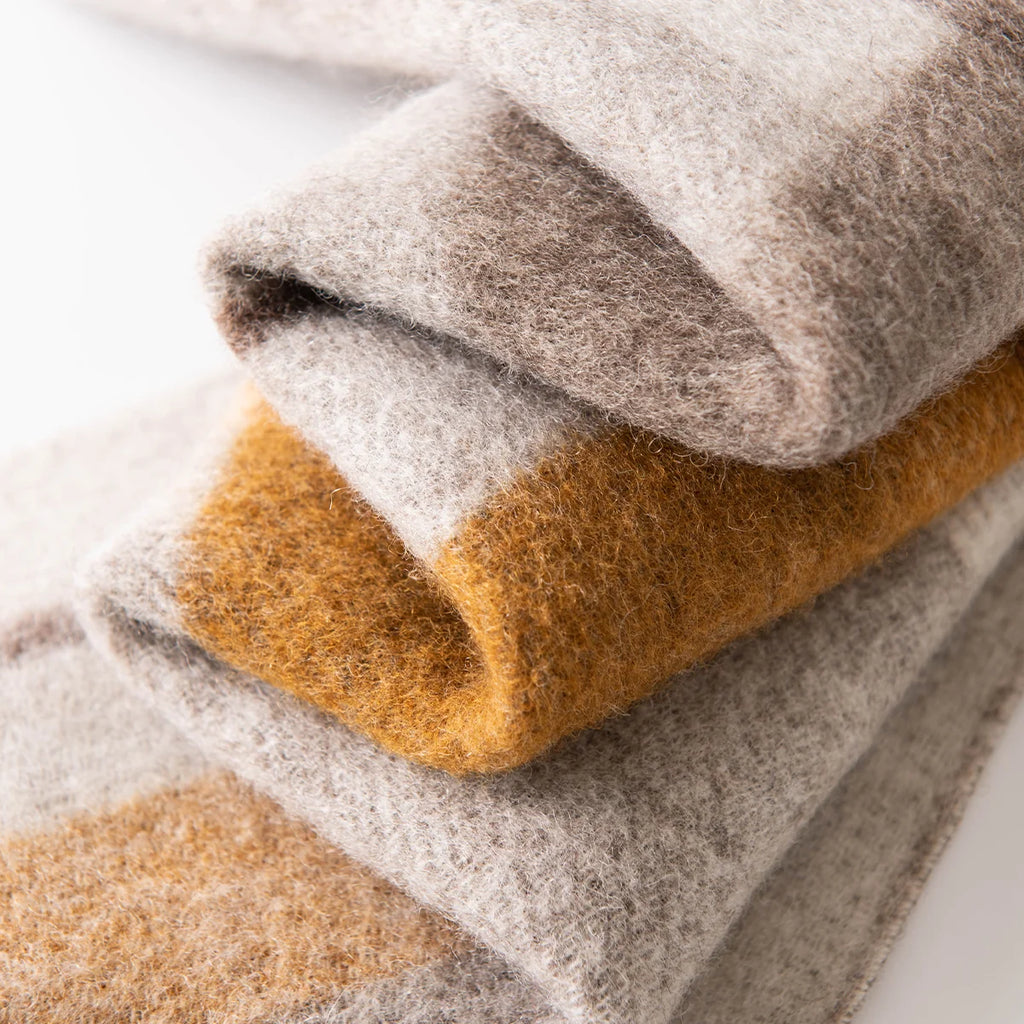 Brushed Overcheck Wool Scarf