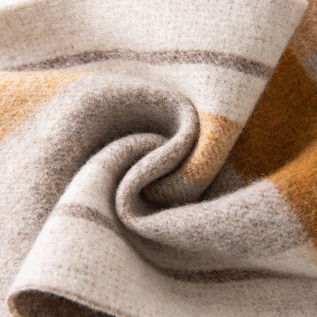 Brushed Overcheck Wool Scarf
