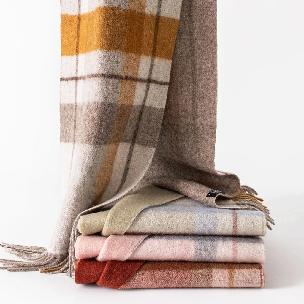 Brushed Overcheck Wool Scarf