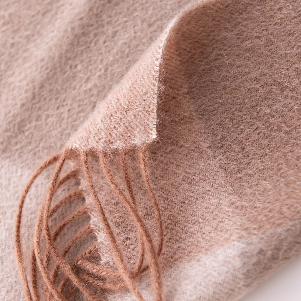 Orange Taupe Color Block Cashmere Scarf
