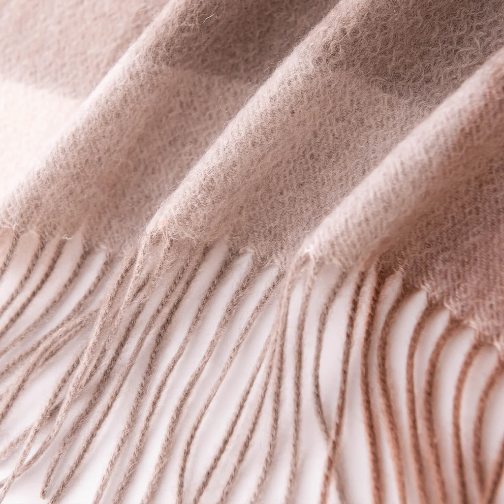 Orange Taupe Color Block Cashmere Scarf