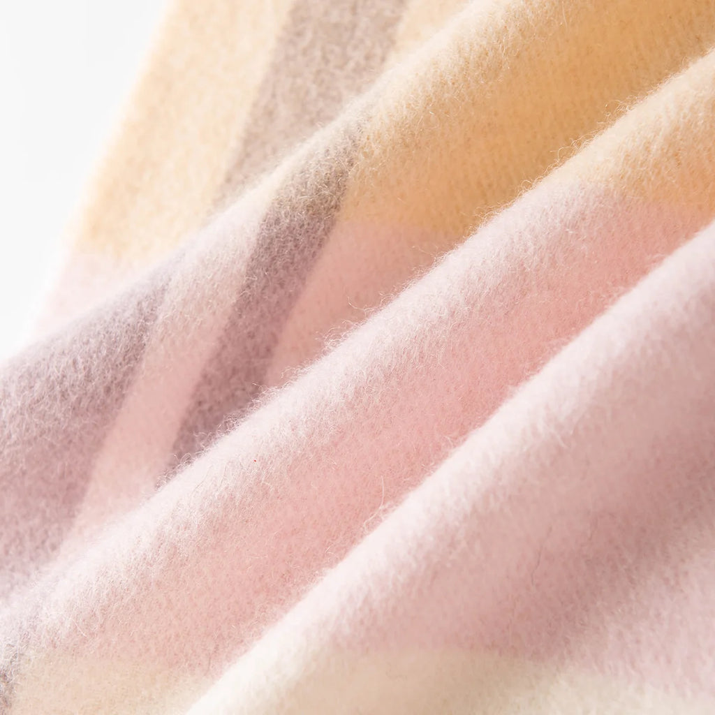Blush Crossline Wool Scarf