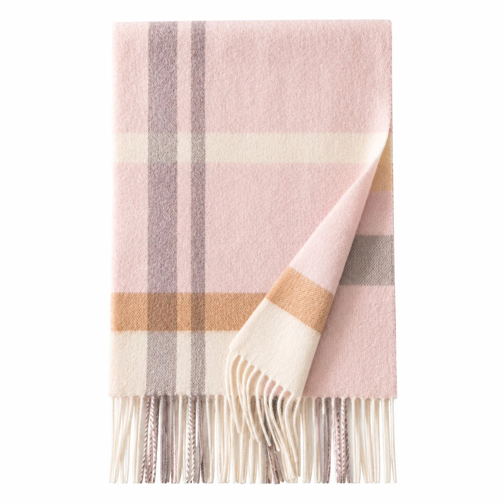 Blush Crossline Wool Scarf