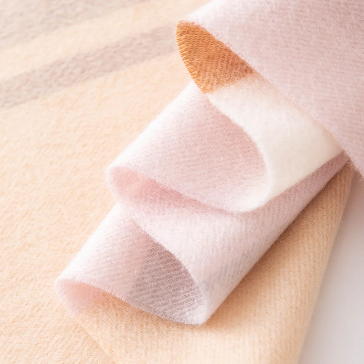 Wide Check Cashmere Scarf