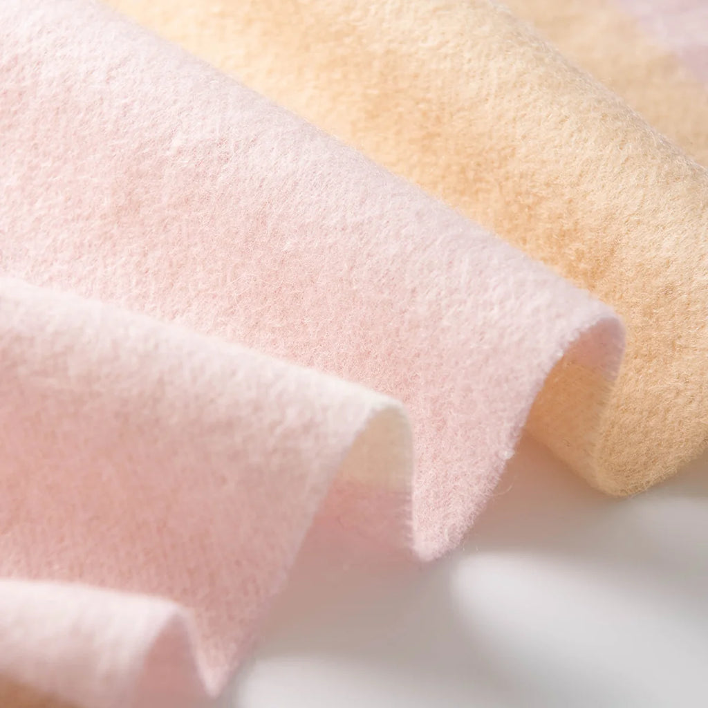 Blush Crossline Wool Scarf