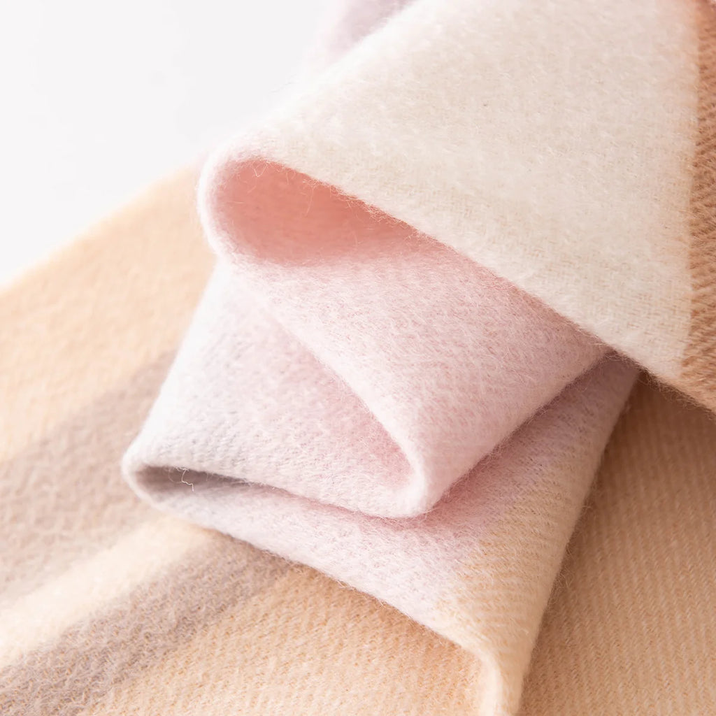 Wide Check Cashmere Scarf