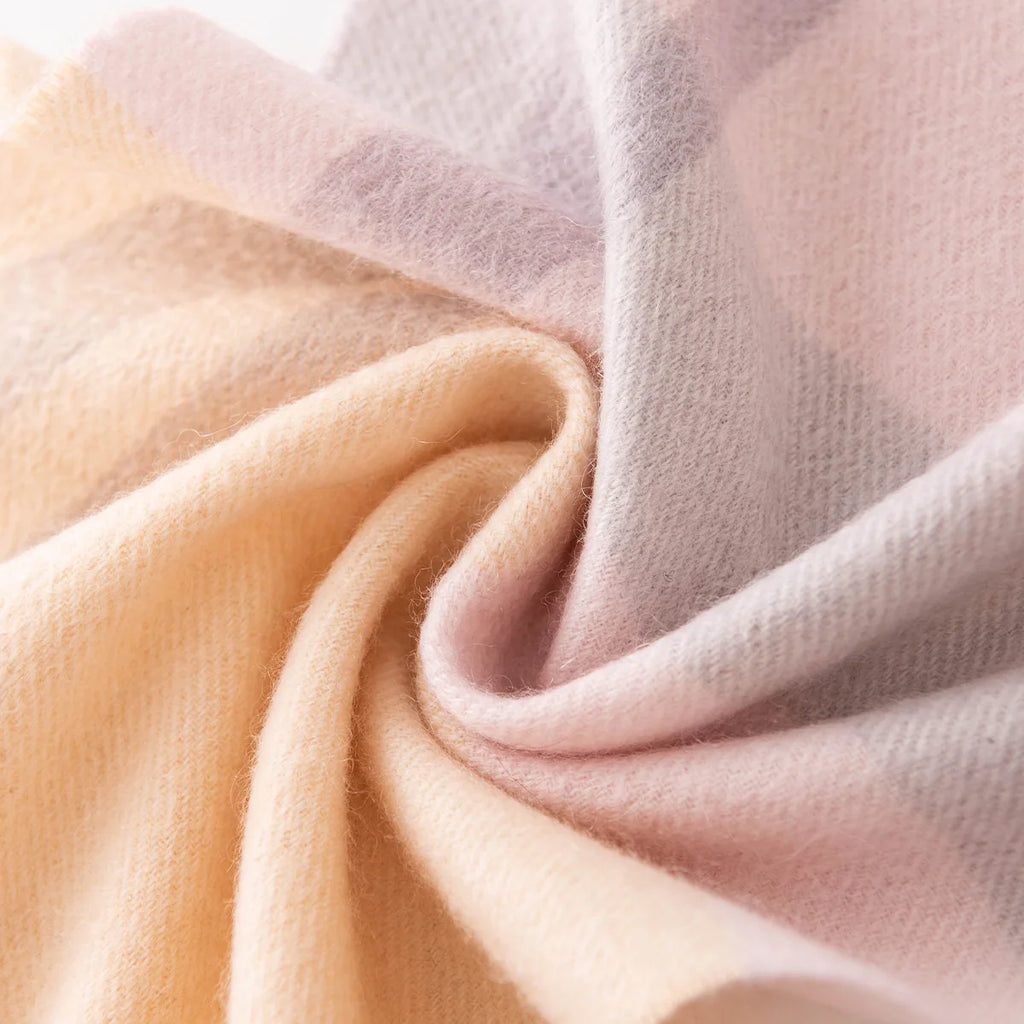 Wide Check Cashmere Scarf