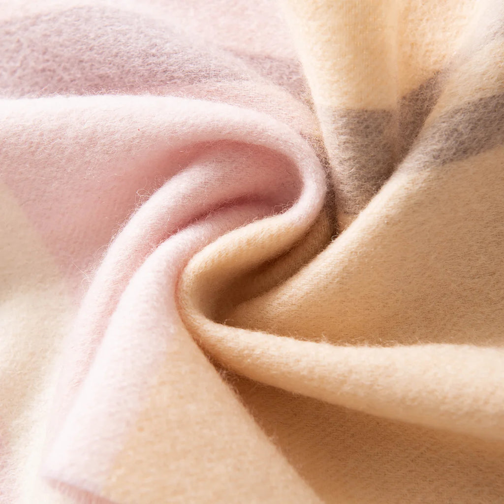 Blush Crossline Wool Scarf