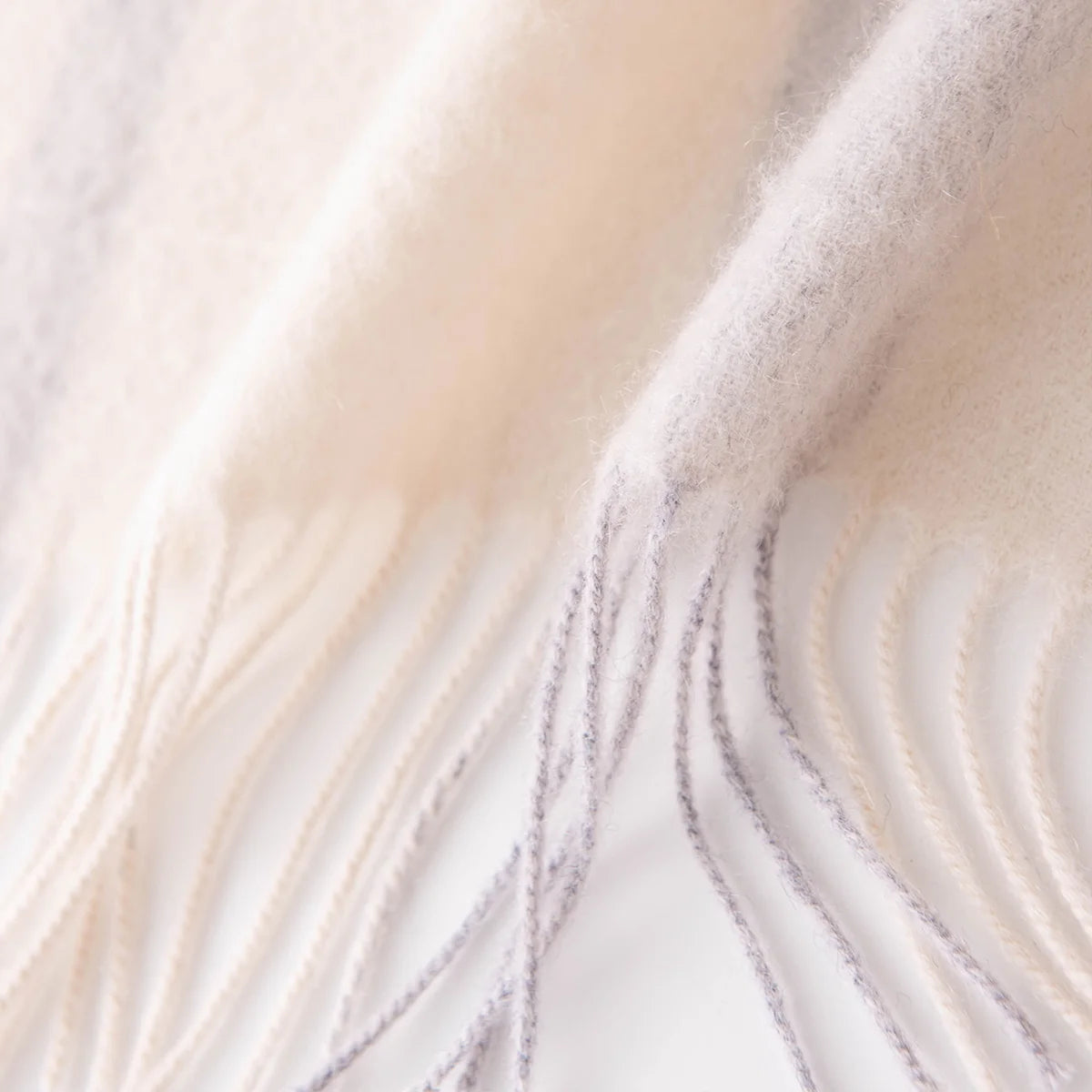 Brushed Block Plaid Cashmere Scarf