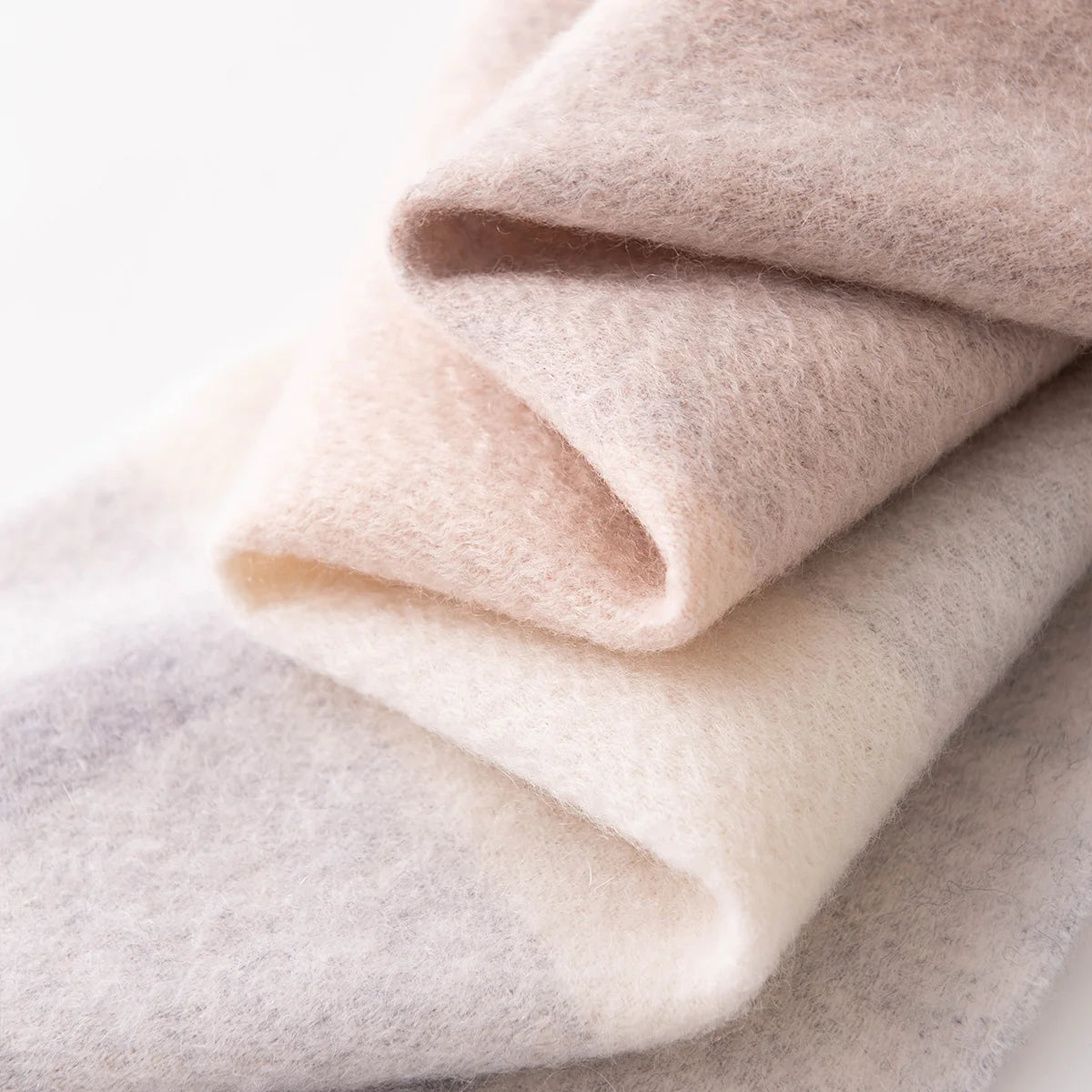 Brushed Block Plaid Cashmere Scarf