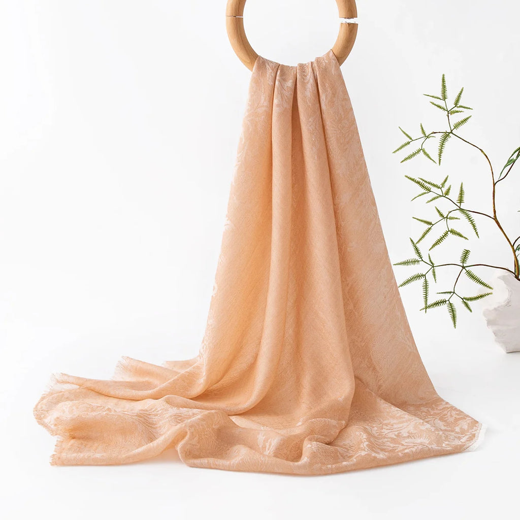 Jacquard Square Cashmere Shawl