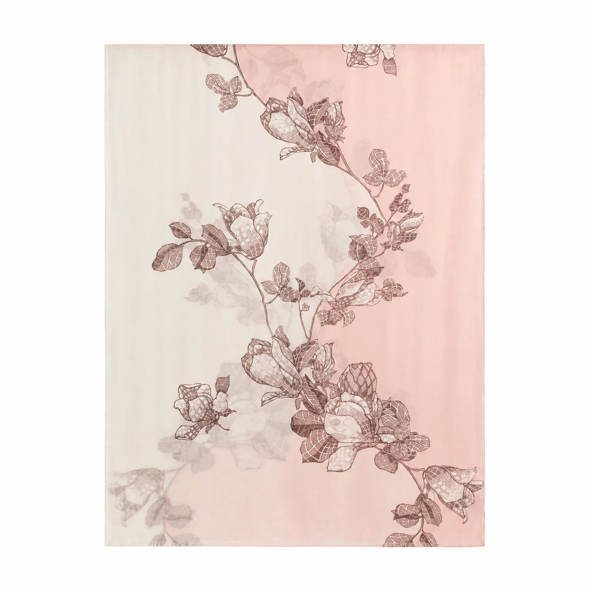 Floral Branch Print Cashmere Scarf