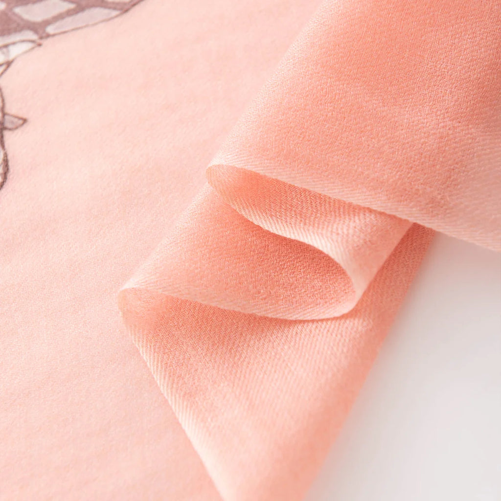 Floral Branch Print Cashmere Scarf