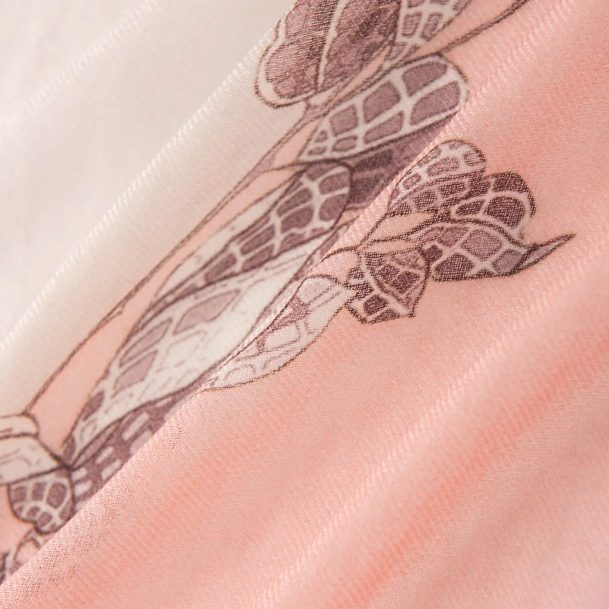 Floral Branch Print Cashmere Scarf