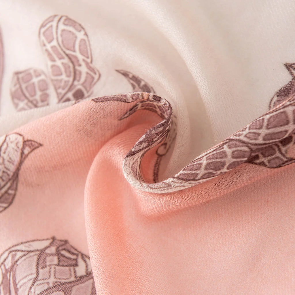Floral Branch Print Cashmere Scarf