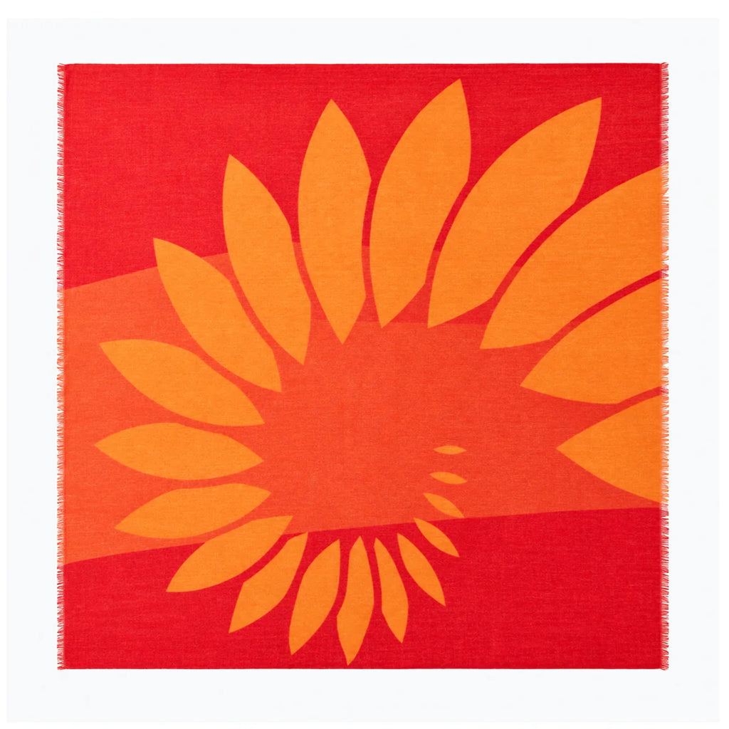 Sunflower Print Cashmere Square Scarf