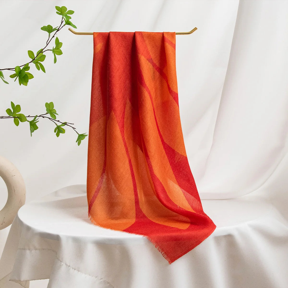 Sunflower Print Cashmere Square Scarf