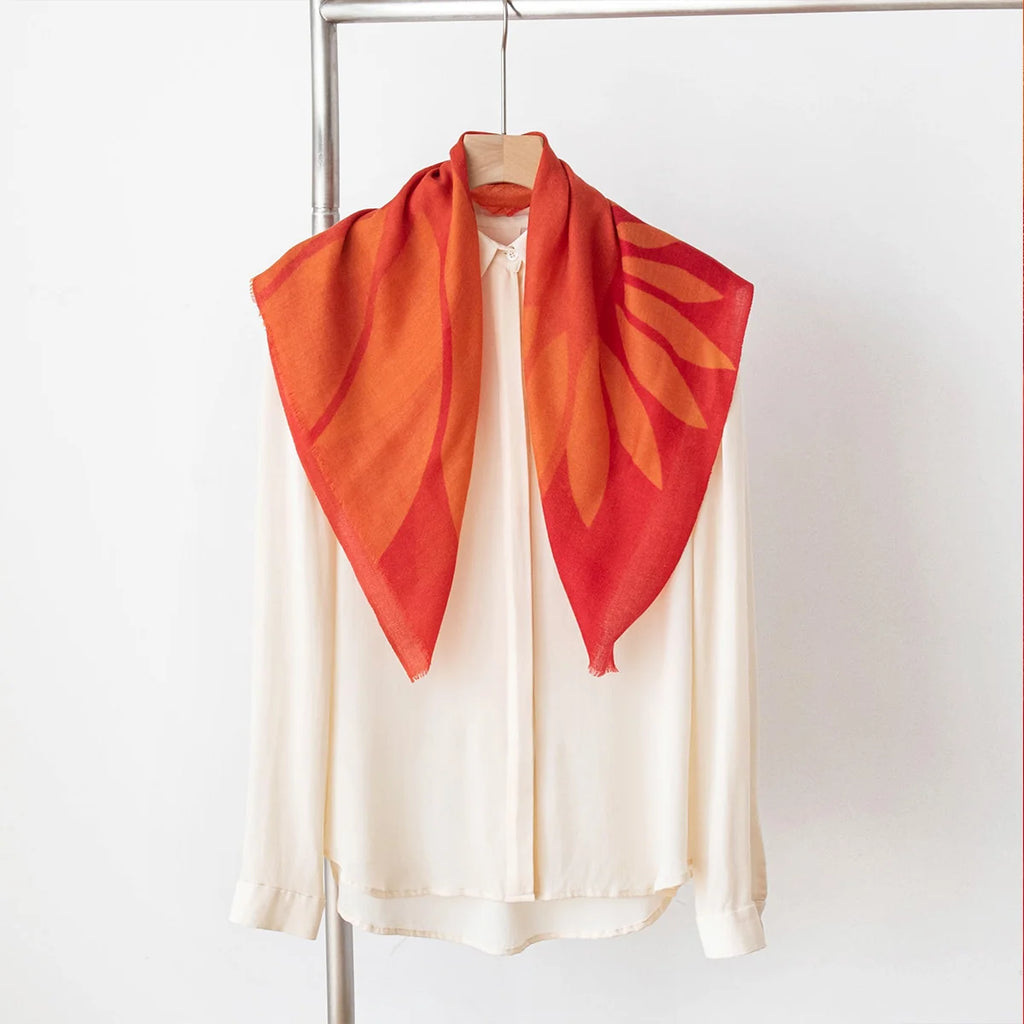 Sunflower Print Cashmere Square Scarf