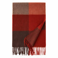 Rust Brown Check Cashmere Scarf