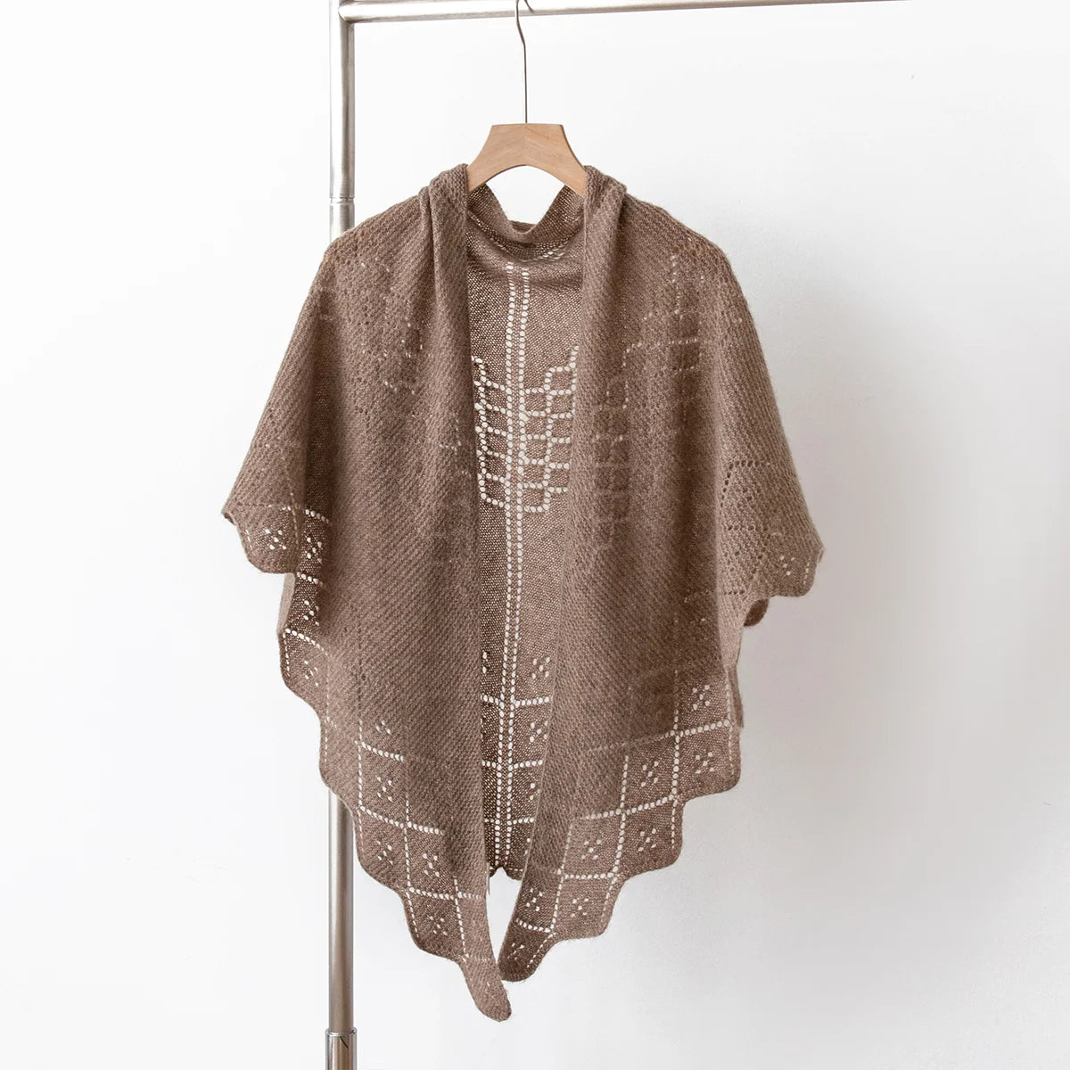 Textured Openwork Cashmere Shawl