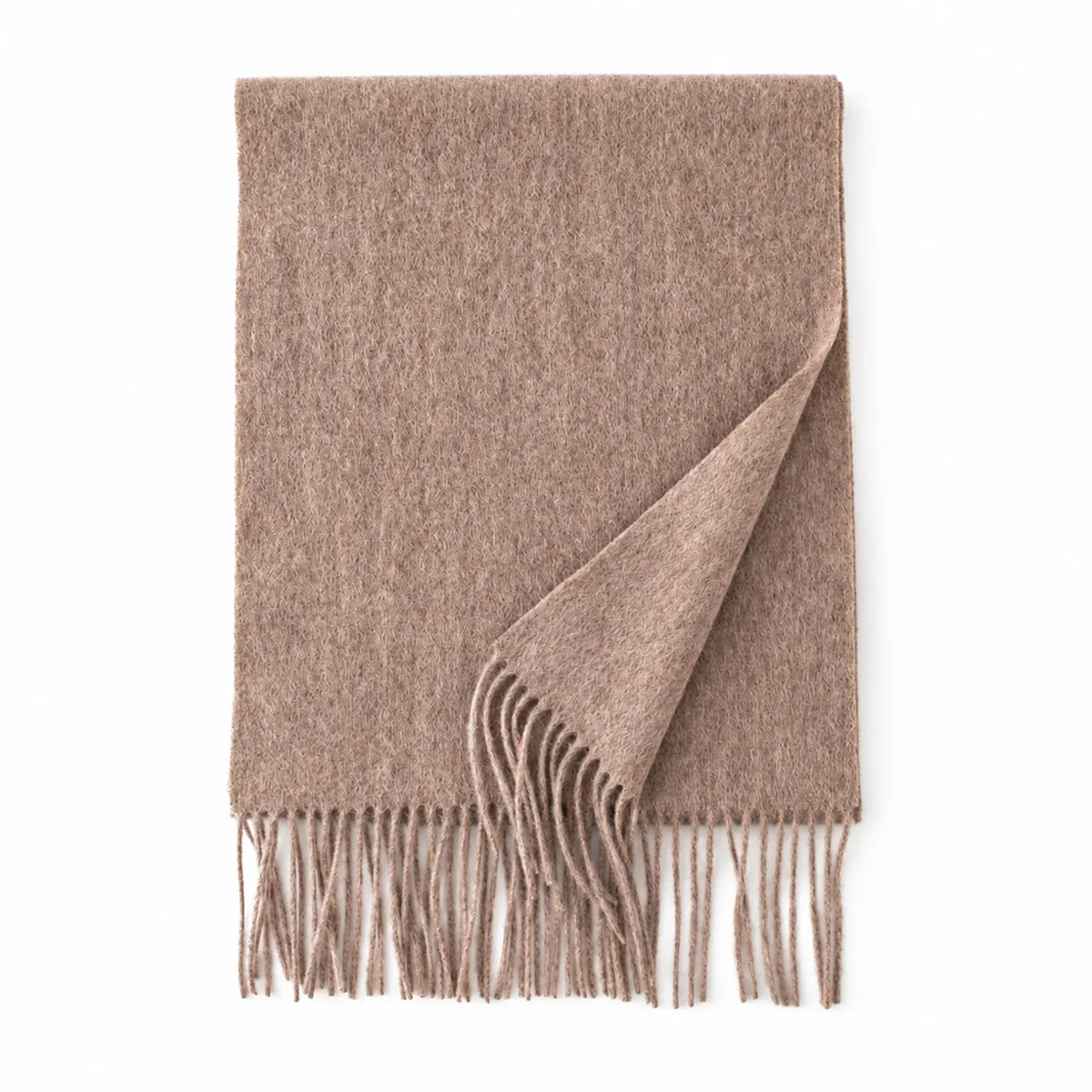 Soft Brushed Fringe Wool Scarf