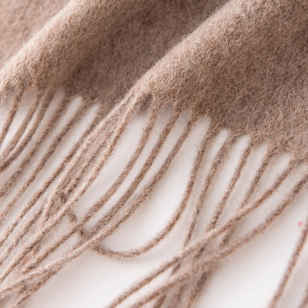 Soft Brushed Fringe Wool Scarf