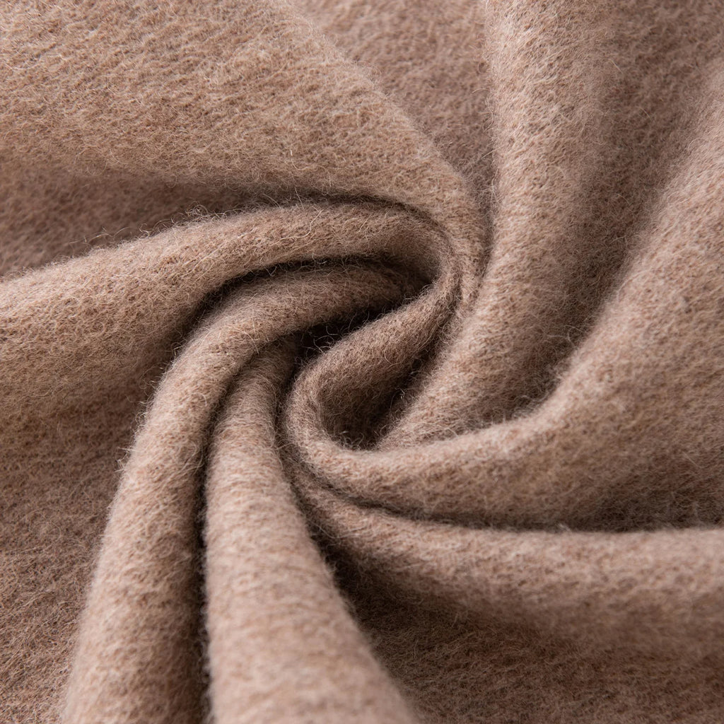 Soft Brushed Fringe Wool Scarf