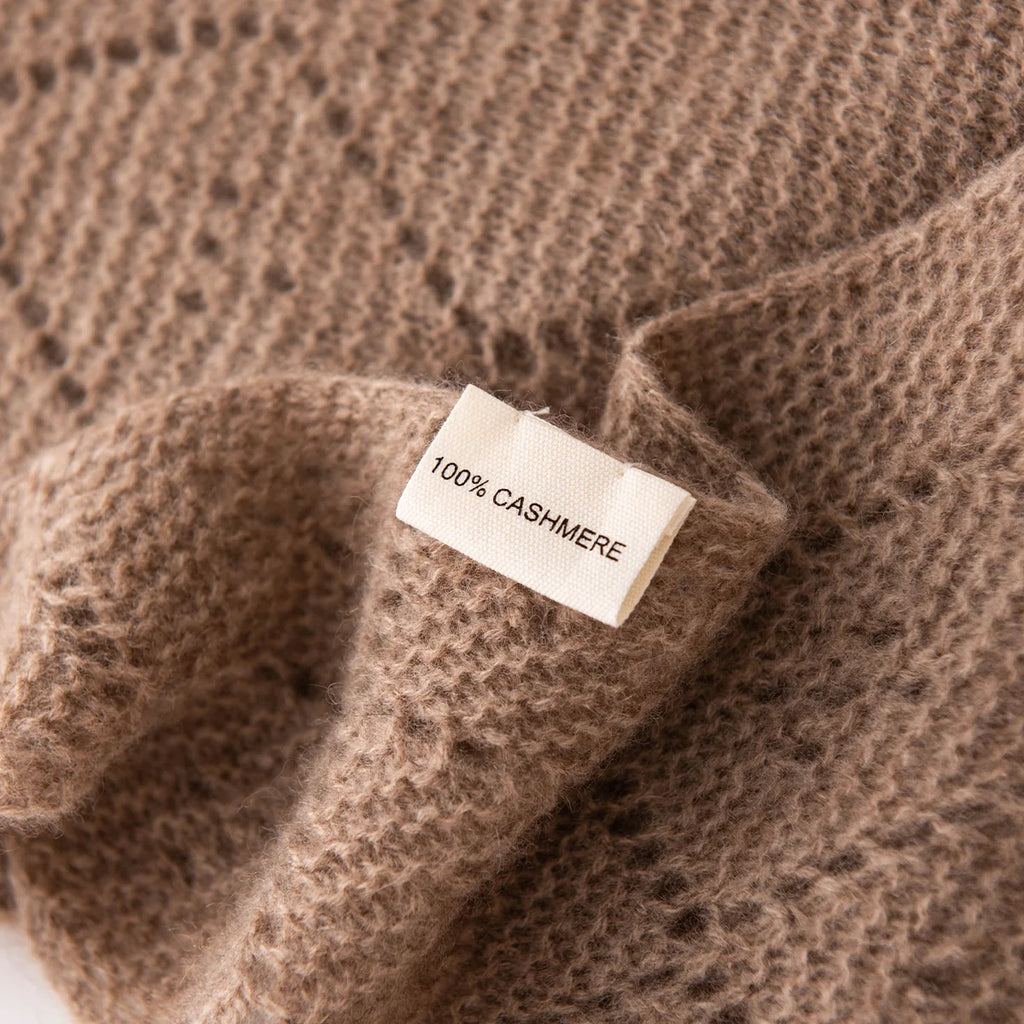 Textured Openwork Cashmere Shawl