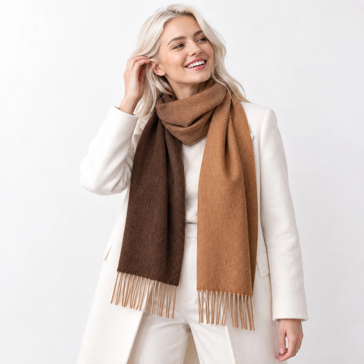 Ombre Fringe Wool Scarf