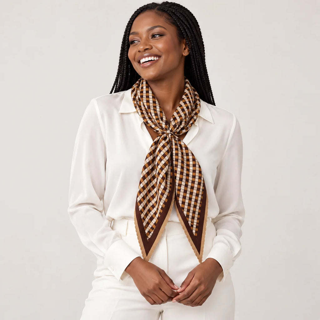 Gingham Diamond Wool Scarf
