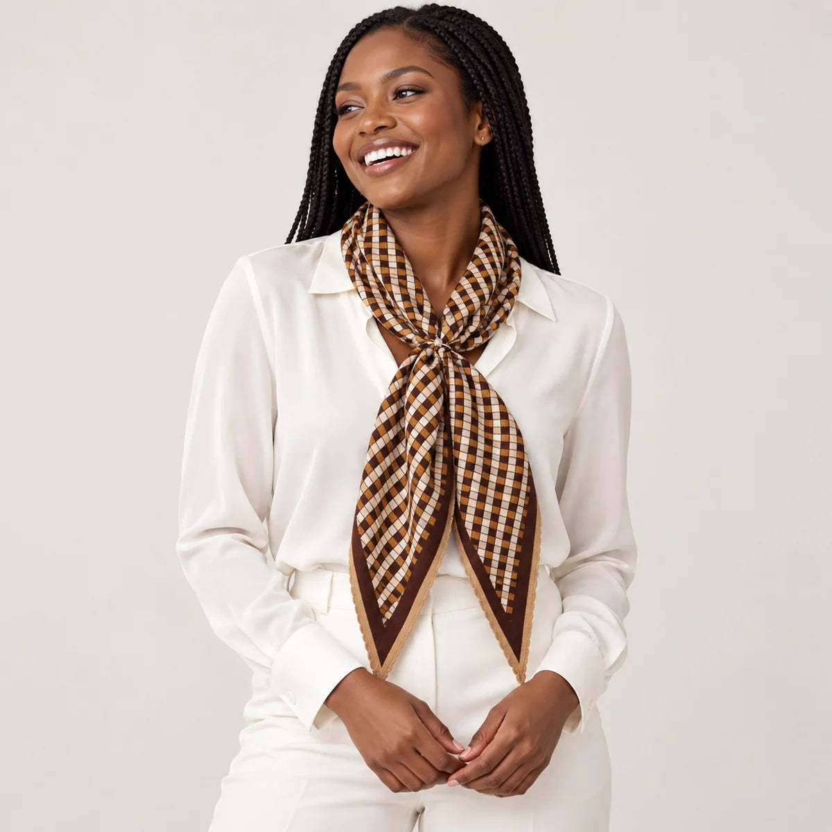 Gingham Diamond Wool Scarf