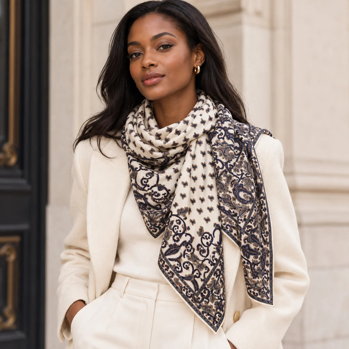 Ornate Paisley Wool Scarf